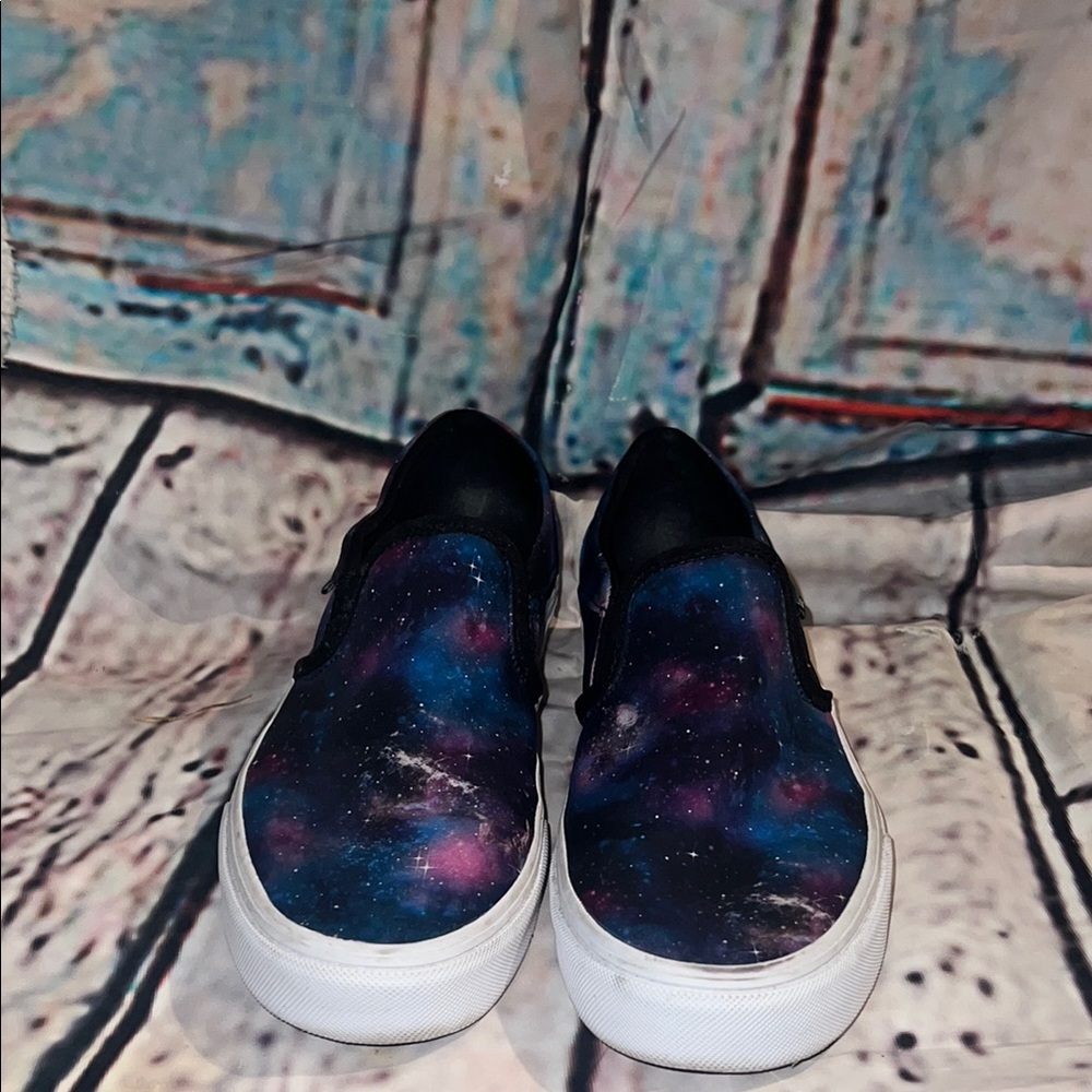 Galaxy Print Slip-On Sneakers - Cosmic Design
